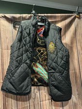 Ralph Lauren Quilted Pattern Vintage Vest with Embroidered Crest Size M