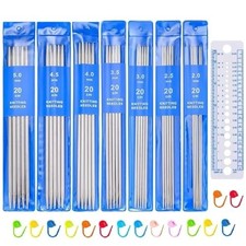 Zuoyou 35 Pcs Double Pointed Knitting Needles Set, 2.0-5.0mm  7 Size Knitting