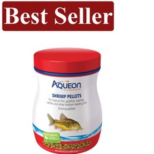 Nutritious Sinking Shrimp Pellets for Tropical Fish  Bottom Feeders, 6.5oz