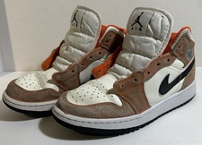 NIKE AIR JORDAN 1 MID SE GS TEAM ORANGE BLACK SZ 4Y WOMEN SZ 5.5 V1336-800