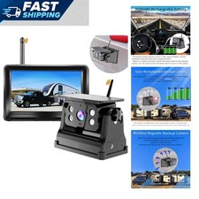 Wireless Backup Camera Solar Magnetic for RV Car Truck Camper 5" HD 1080P Nig...