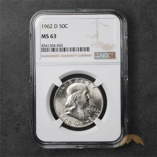 1962-D Franklin Silver Half Dollar 50c - NGC MS63 - Denver