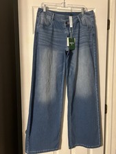 Halara Asymmetric Jeans Low Rise Wide Leg Size Large Extra TALL RUNS BIG 
