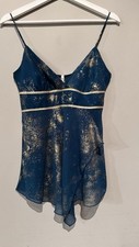 Vintage Lush Top Y2K Made In USA Women’s Size M Blue Gold Tank Party Boho