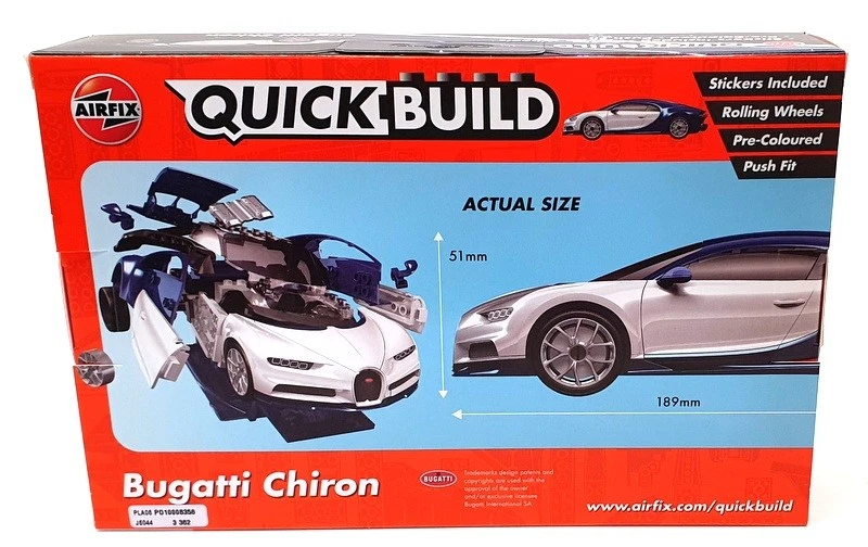 Airfix 19cm Long Quick Build Model Car Kit J6044 - Bugatti Chiron - Image 4 of 4
