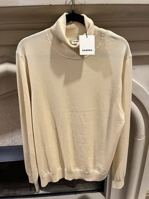 Sandro Men's Beige Wool Turtleneck Pullover Sweater XXL SHPTR00082