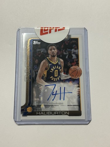 Tyrese Haliburton #TFRA-THA 2025 Topps Flagship Real One Autograph card