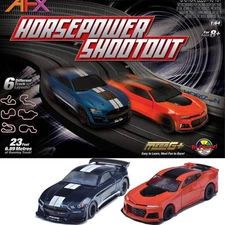 AFX Horsepower HO Slot Car Race Track Set Ford Mustang Camaro for Auto World