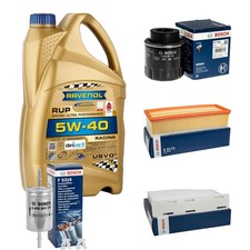 BOSCH Inspektionspaket 5L RAVENOL Racing Ultra 5W-40 für VW Golf Plus 1.4 TSI