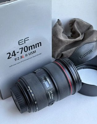 Canon EF 24-70mm f/2.8L II USM Lens Mint Condition Complete Box Set
