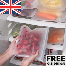 Image of Reusable Thick Silicone Food Storage bags Zip Lock Freezer bag Leak Proof S M L