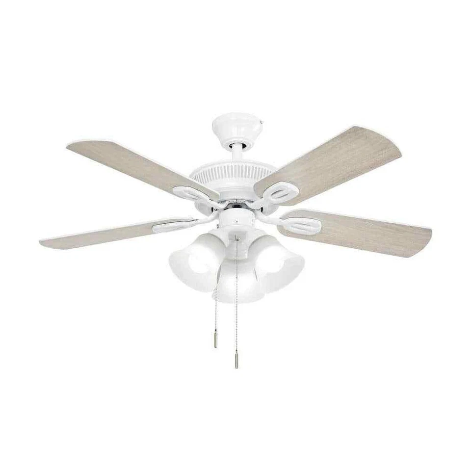Hampton Bay Glendale III 42 in. LED Indoor White Ceiling Fan with Light - Image 4 of 4