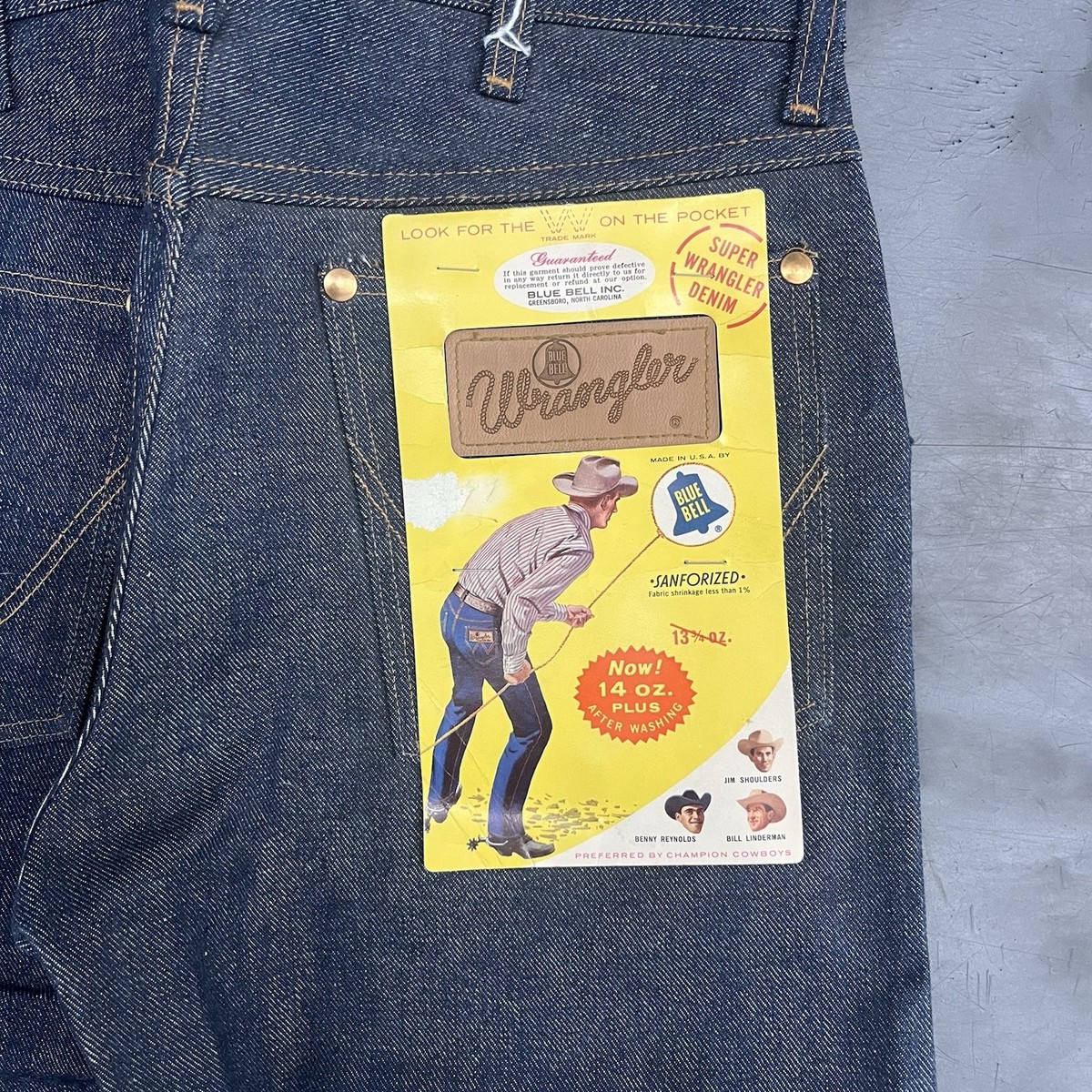 Vintage 1960s Wrangler Blue Bell Sanforized Denim Jeans 28x34