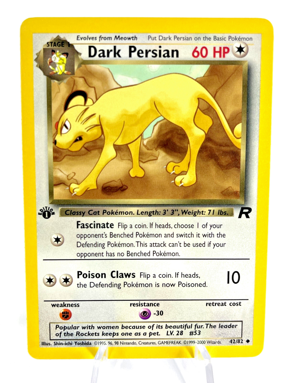 1st Edition Dark Persian 42/82 - Team Rocket - Uncommon - Pokemon - NM