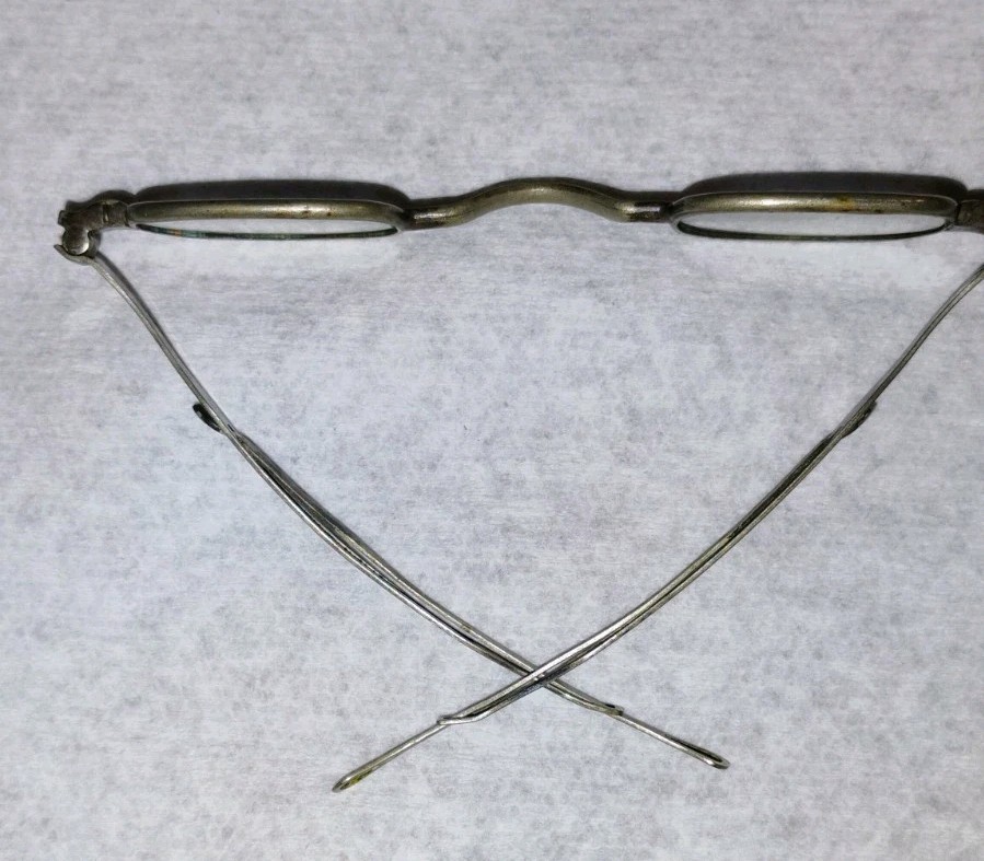 Antique Wire-rectangular Spectacles Sliding Templ… - image 4