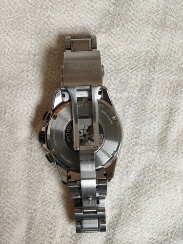 Seiko Astron SBXB051 GPS Jour Date Céramique St. Acier Blk SLV Solaire Hommes - Photo 10 sur 10