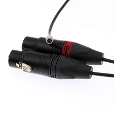 Alvin's Cables 5 Pin to Two XLR 3 Pin Female Audio Input Cable for Z CAM E2 25cm