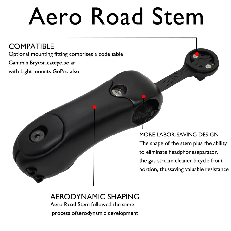 Road Bike Cycling/Racing Carbon Aero Stem 31.8mm and  Lightweight Computer Mount - Image 2 of 4