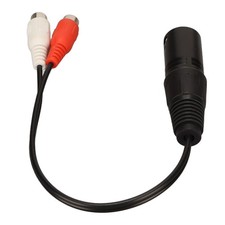 XLR Male to 2 RCA Female Y Splitter Cable 3 Pin 0.6 Feet Noise Reduction Sound