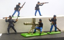 Britains Deetail Civil War Union Gatling Gun and Three Union Foot.