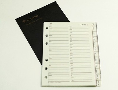 Mulberry The Agenda A-Z Index New A6 Neu Adressbuch Einlagen Organizer Timer