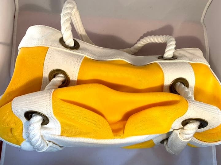 Burberry Blue Label Tote Bag Yellow Canvas Rope Handle Rare Design Japan New thumbnail 23