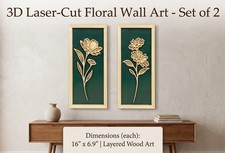Wooden Floral Wall Decor Set of 2