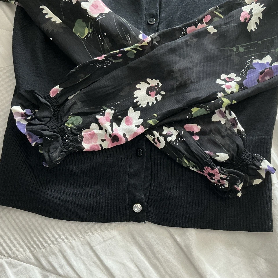 Top Betsey Johnson Nueva York Vintage Y2K Talla M Seda Floral Cachicho Boho Hada Foto 2 de 4