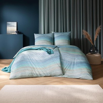 Estella Bettwäsche Maike azur Mako Interlock-Jersey  135x200 / 155x220 cm