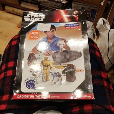 Neu Offizielle Star Wars Droiden Baupläne Papier Handwerk - R2D2 C3PO Luke Skywalker