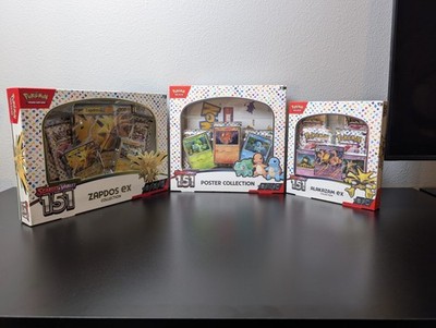 Pokemon 151 Zapdos ex Box Alakazam ex Box & Poster Collection Box