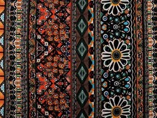 Baumwollstoff-Canvas Ethno Muster schwarz fein gewebt Meterware ab 50cmx150cm