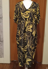 Anthony Richards House Muumuu Dress Black Tan Pockets Medium