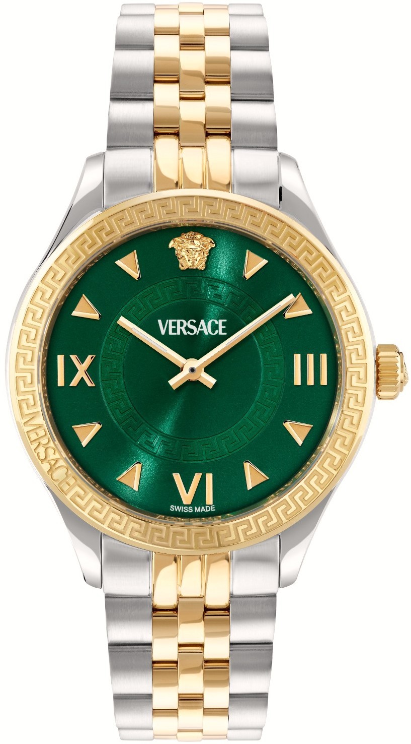 Versace VE2S01125 Hellenyium silver gold green Stainless Steel Women's Watch NEW