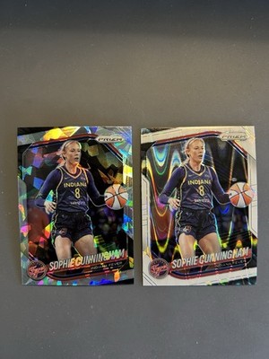 2025 Panini Prizm WNBA Sophie Cunningham White Seismic /Cracked Ice Prizms-Fever