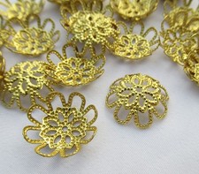 200pcs Flower Bead Cap for 17mm Beads Brass Floral Finding Supplies