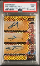 2023 Select Shaquille O’Neal Yao Ming Iverson Gold Prizm Auto /10 PSA 9 Pop 1/1