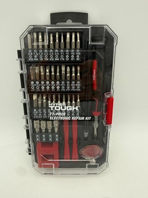 Hyper Tough 77-Piece Precision Tool Kit   Magnetic Screwdriver & Standard Bits