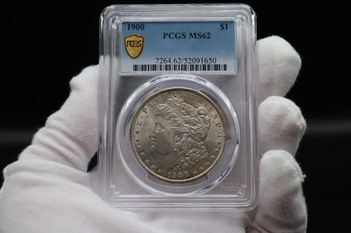1900 Morgan Silver Dollar $1 PCGS MS62