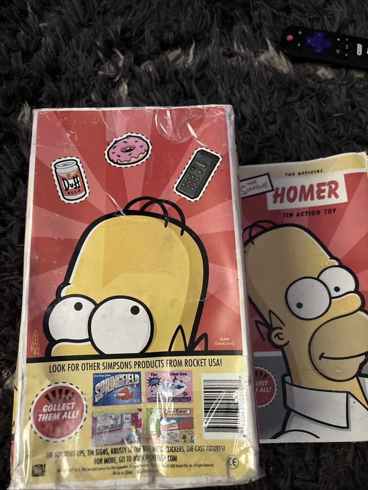 Los Simpson - Juguete de acción de hojalata de cuerda de Homer con lata de cerveza Duff 9 pulgadas 2002 Foto 4 de 4