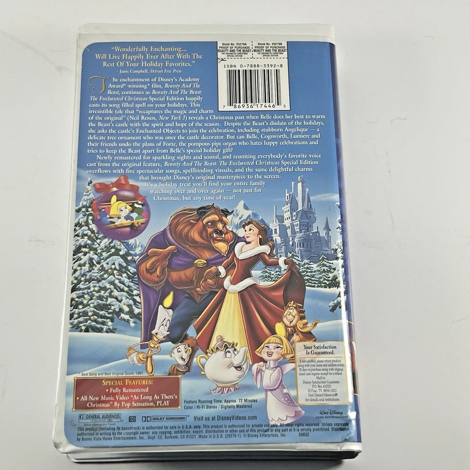 Disney Beauty and the Beast The Enchanted Christmas VHS Special Edition - Image 2 of 3