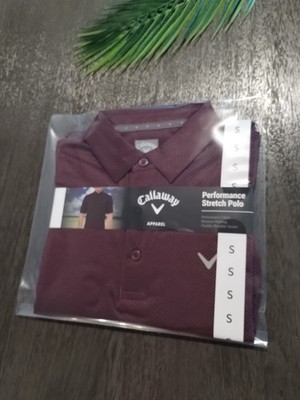 Callaway Men's Opti-Dri Performance Stretch Golf Polo (Size Small) Grape Wine