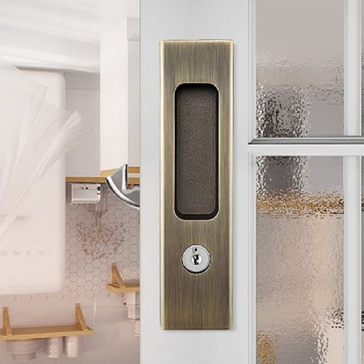 6.3  Privacy Pocket Door Lock Hardware,Invisible Door Lock Handle with Keys,R...