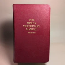 Vintage Book The Merck Veterinary Manual Sixth Edition 1986 Medicine Handbook