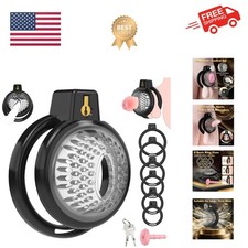 Male Chastity Cage - Soft Lightweight Penis Cage with 6 Sizes Rings, Comforta...