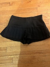 Black Mini Skirt Pleated