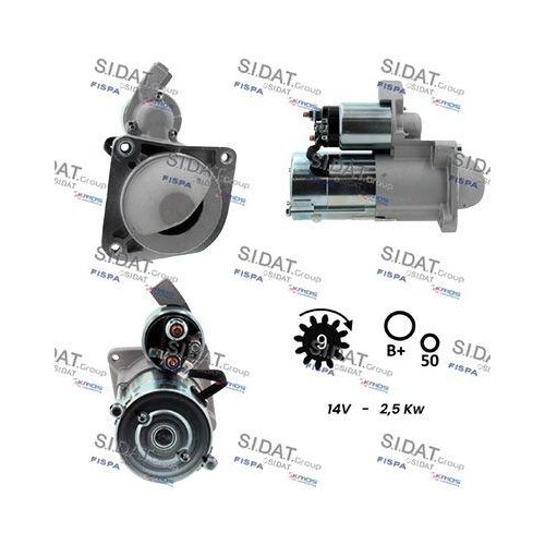 Démarreur Sidat S12DR0003A2 anti panne de lancement pour Peugeot Citroën