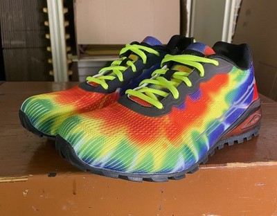 KRICELY Men's Size 11.5 (USA) Rainbow Tie Dye Trail Running Walking Hiking Shoes