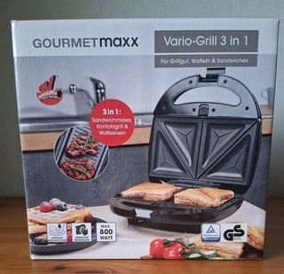 Vario Grill 3 in 1 Gourmet Maxx Kontaktgrill Sandwichmaker Waffeleisen neu