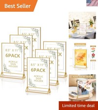 Acrylic Sign Holder 8.5X11 Double Sided Flyer Display Stand for Wedding Store...